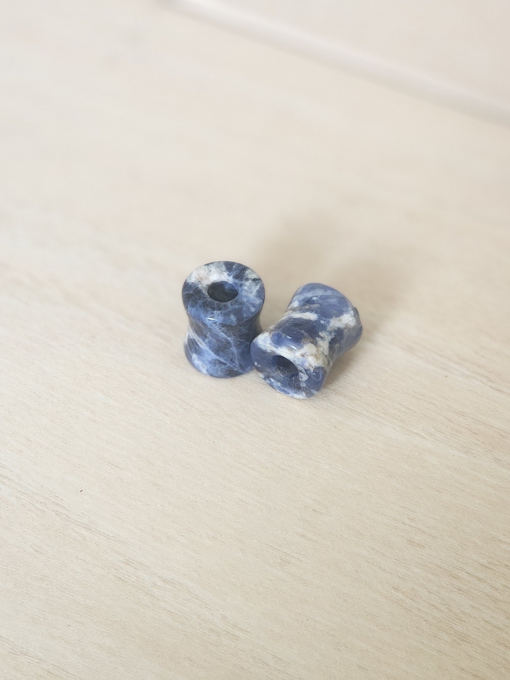 Blue and White Stone Double-Flared Tunnels